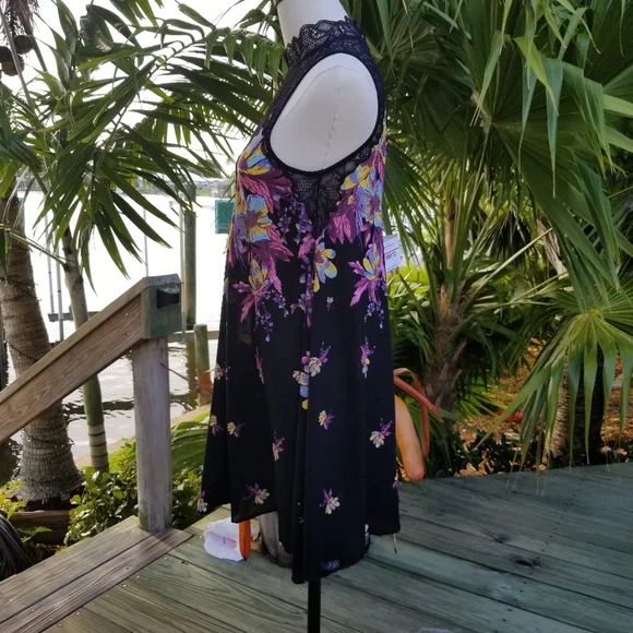 Free People Marsha Slip Dress Black Onyx  Combo Sz S NWT - Picture 6 of 16